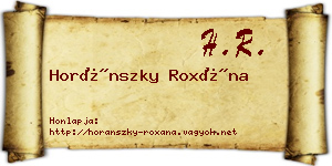 Horánszky Roxána névjegykártya