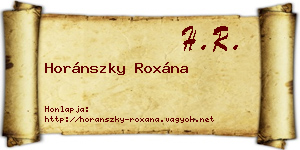 Horánszky Roxána névjegykártya
