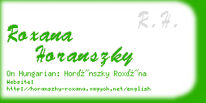roxana horanszky business card